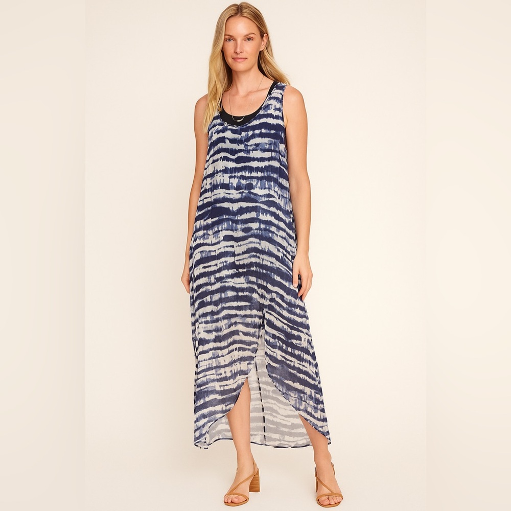 Point Zero Navy and White Sleeveless Maxi Dress, size medium - Picture 4 of 15
